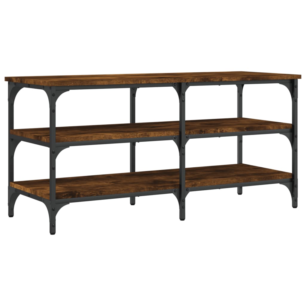 Banc à chaussures chêne fumé 100x38,5x49 cm bois d'ingénierie - XIOS