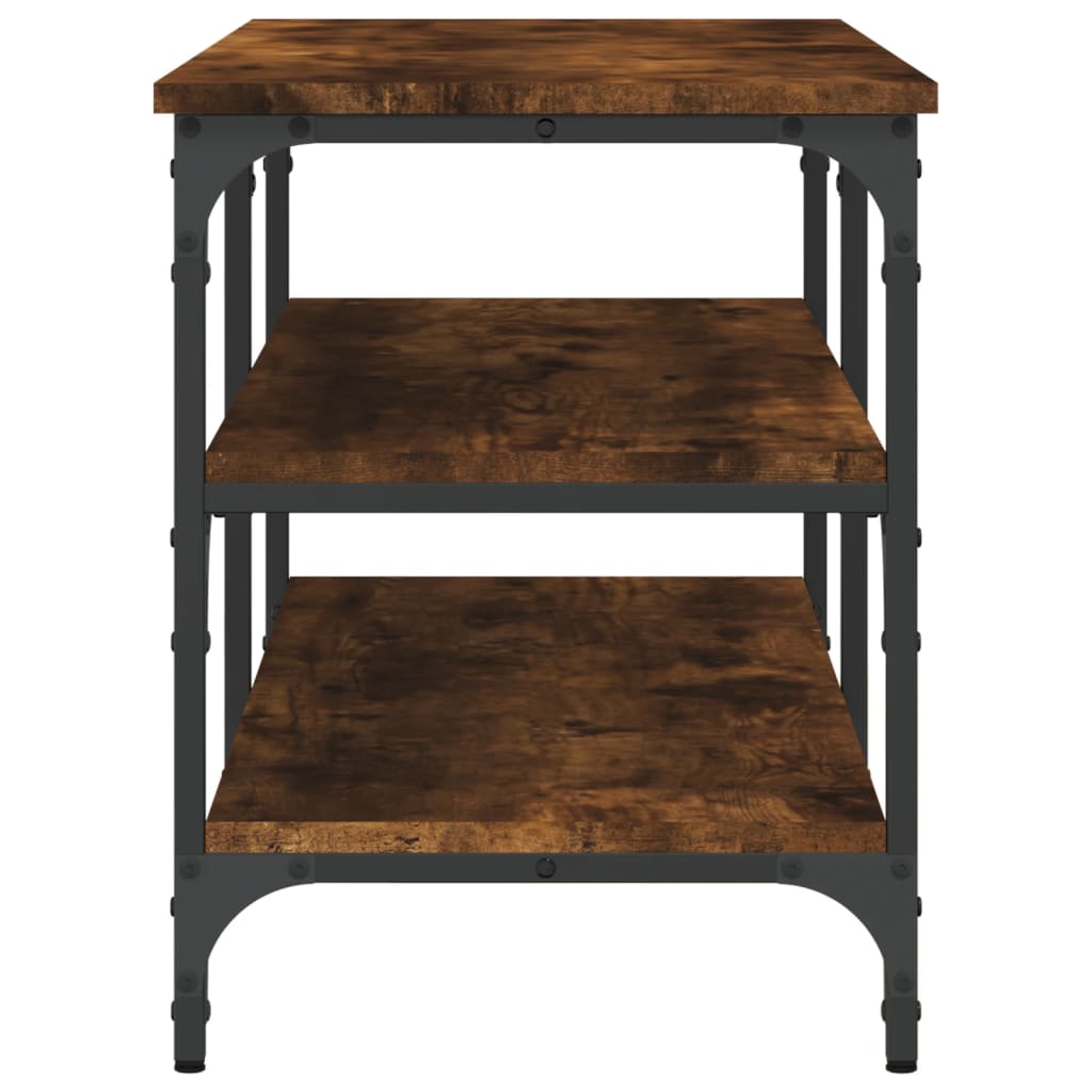 Banc à chaussures chêne fumé 100x38,5x49 cm bois d'ingénierie - XIOS