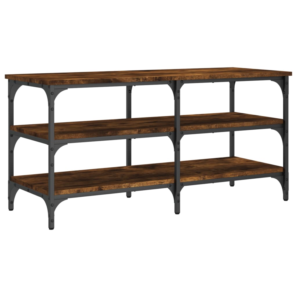 Banc à chaussures chêne fumé 100x38,5x49 cm bois d'ingénierie - XIOS