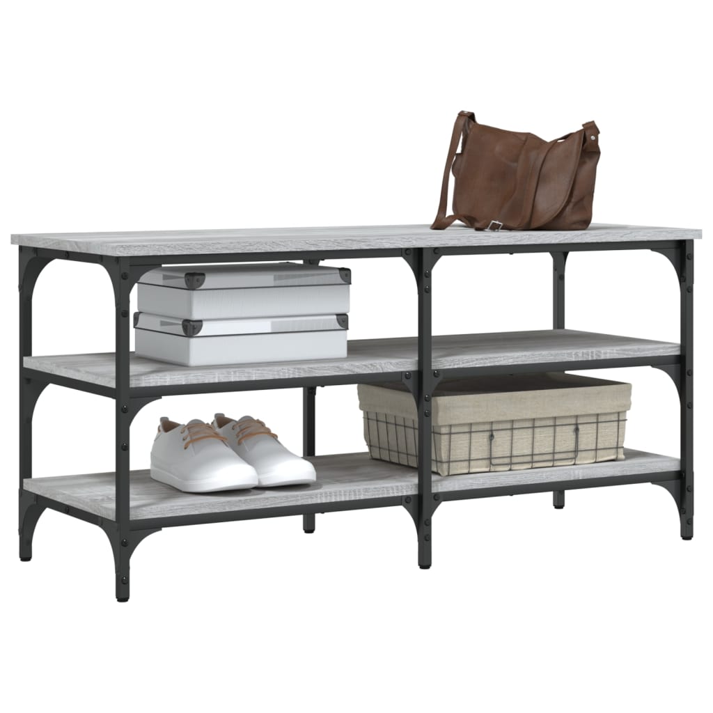 Banc à chaussures sonoma gris 100x38,5x49 cm bois d'ingénierie - XIOS