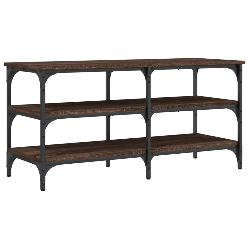 Banc à chaussures chêne marron 100x38,5x49 cm bois d'ingénierie - XIOS