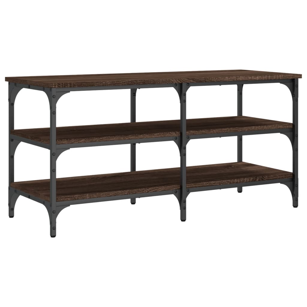 Banc à chaussures chêne marron 100x38,5x49 cm bois d'ingénierie - XIOS