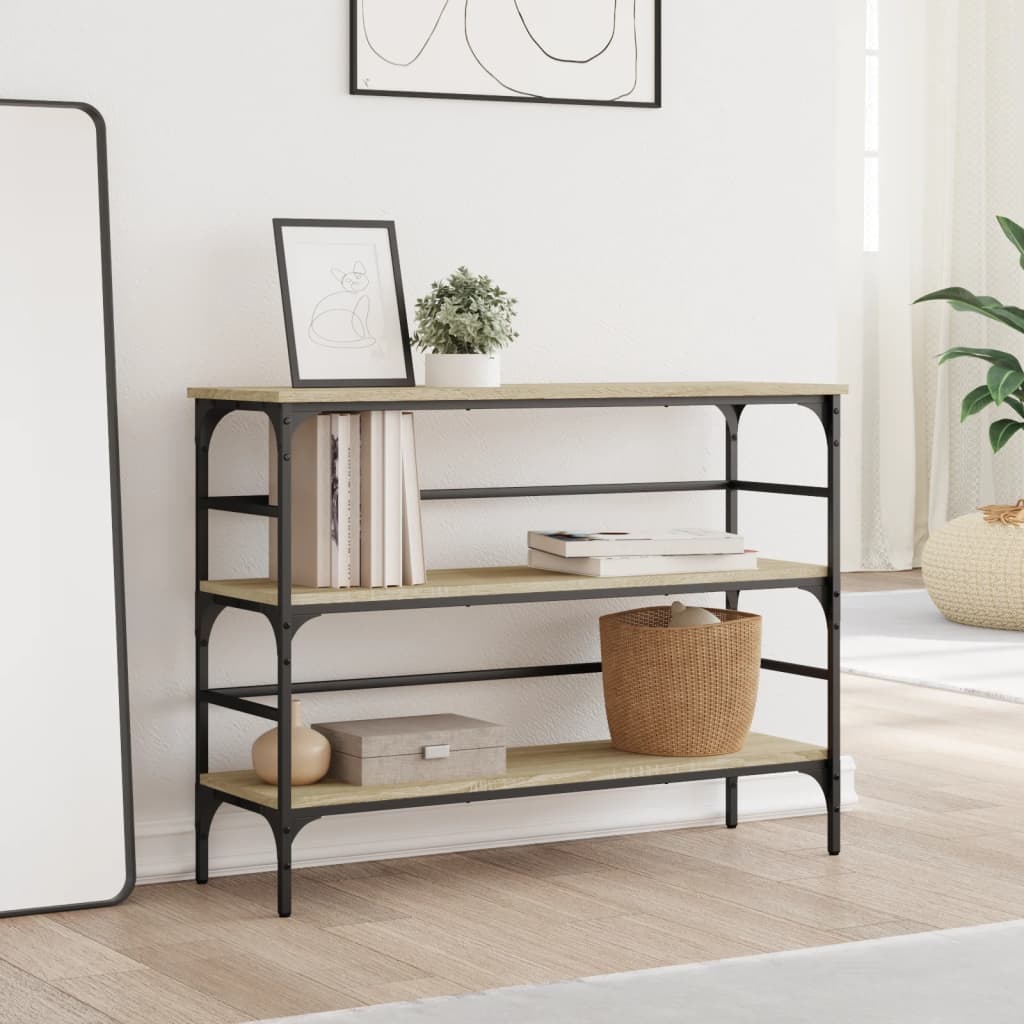 Table console chêne sonoma 100x32x75 cm bois d'ingénierie - XIOS