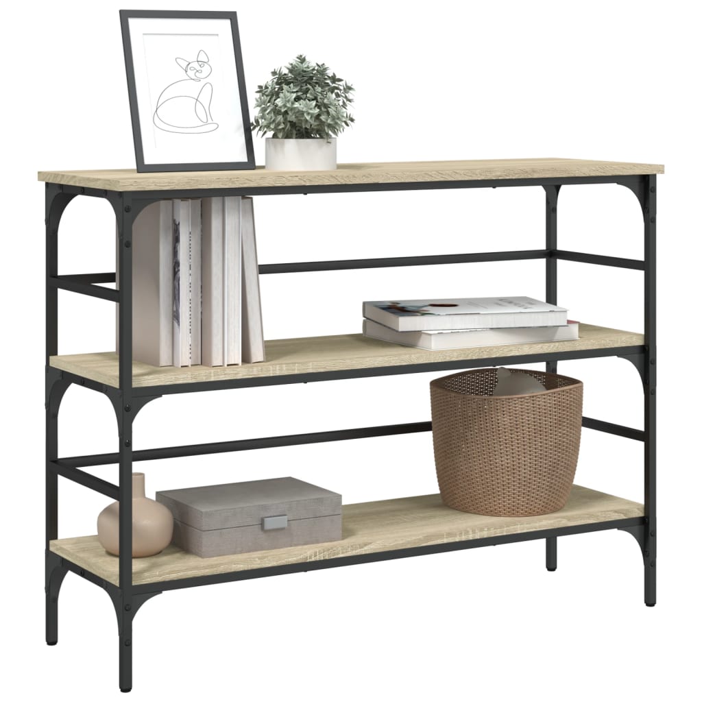 Table console chêne sonoma 100x32x75 cm bois d'ingénierie - XIOS