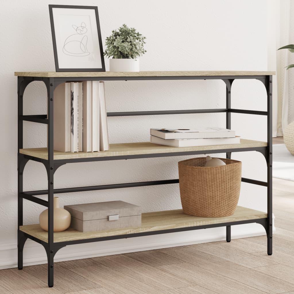 Table console chêne sonoma 100x32x75 cm bois d'ingénierie - XIOS