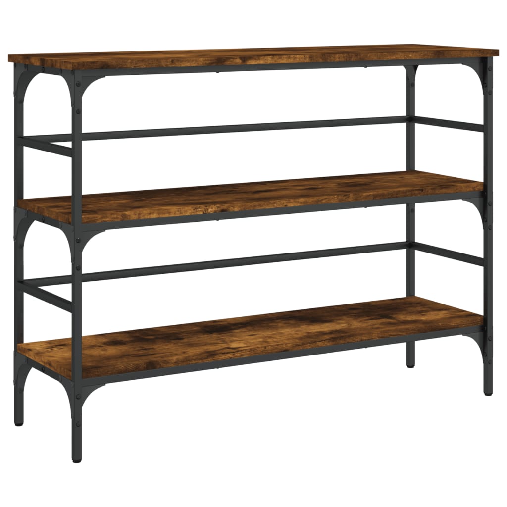 Table console chêne fumé 100x32x75 cm bois d'ingénierie - XIOS