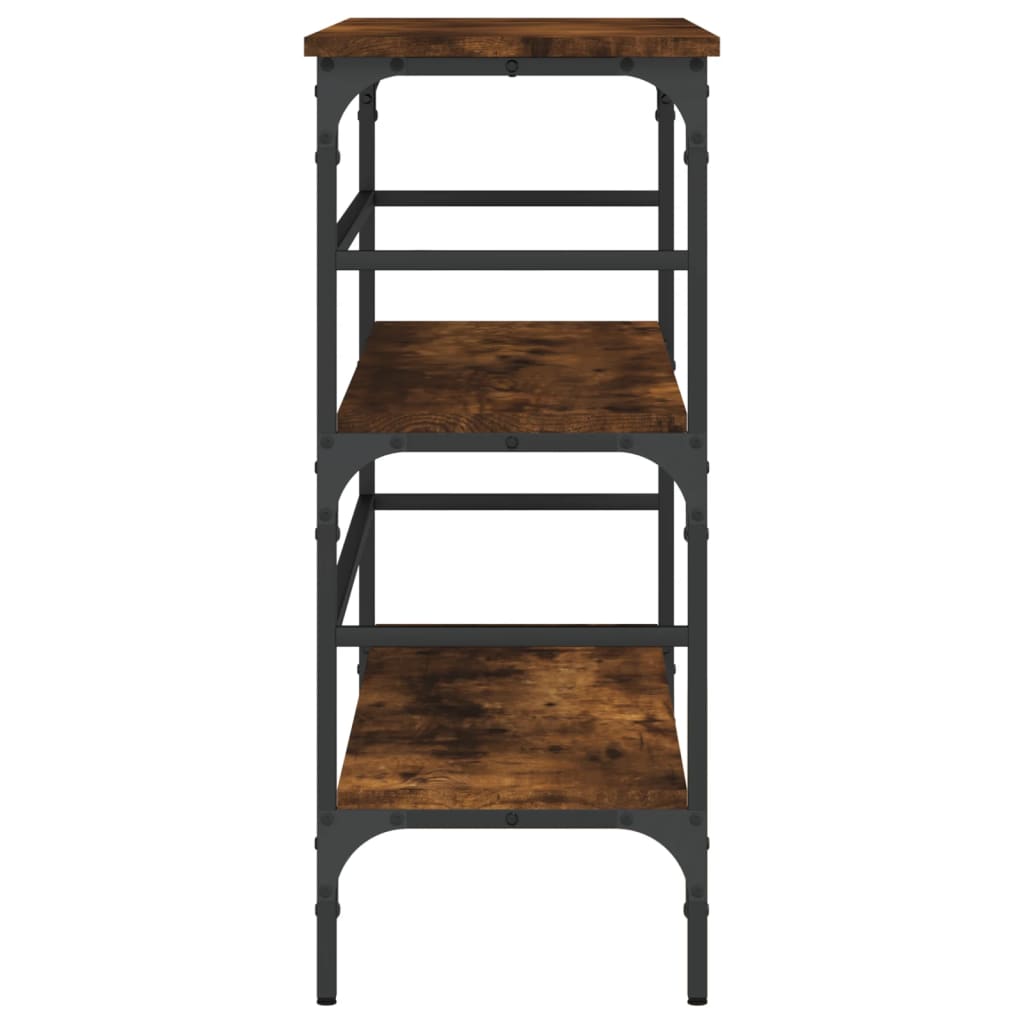 Table console chêne fumé 100x32x75 cm bois d'ingénierie - XIOS