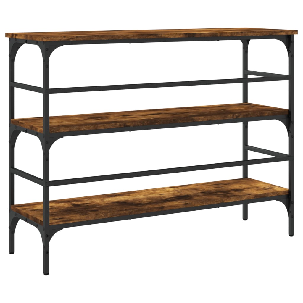 Table console chêne fumé 100x32x75 cm bois d'ingénierie - XIOS