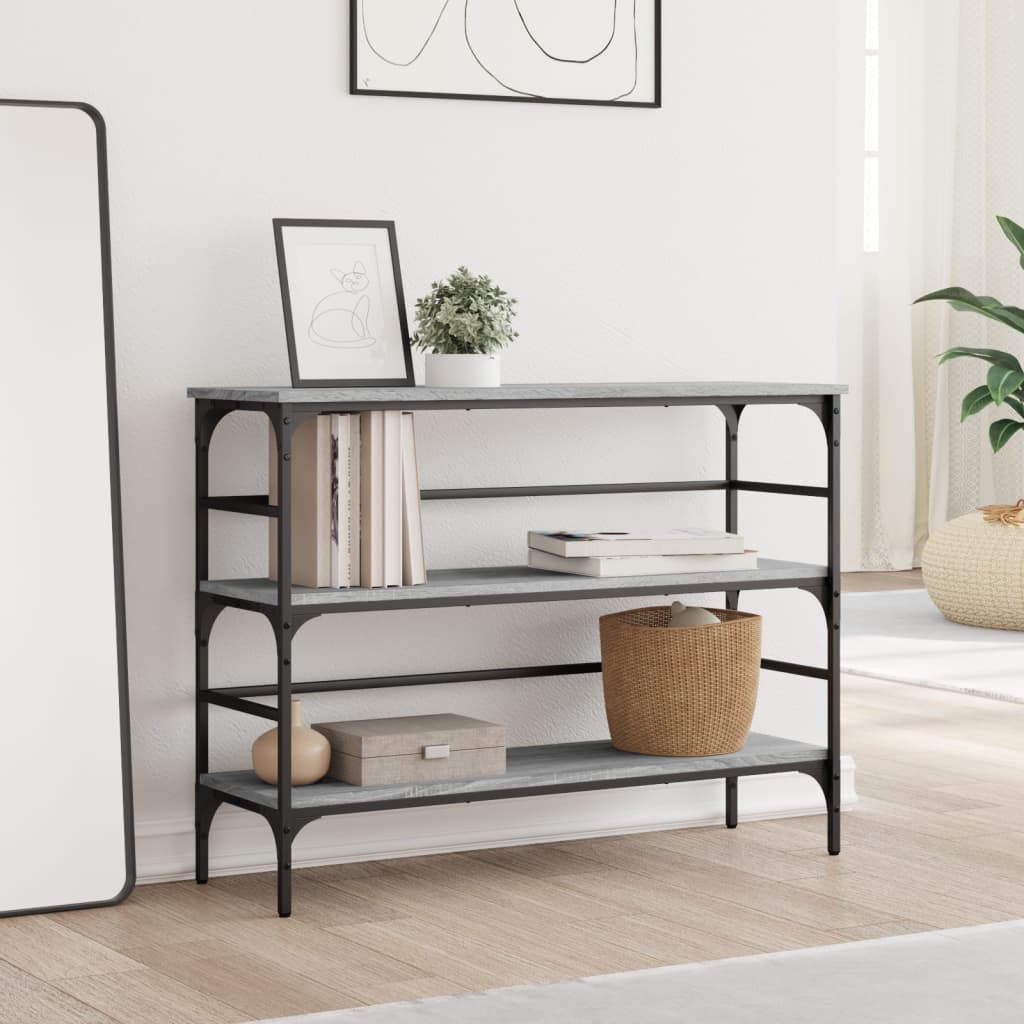 Table console sonoma gris 100x32x75 cm bois d'ingénierie - XIOS