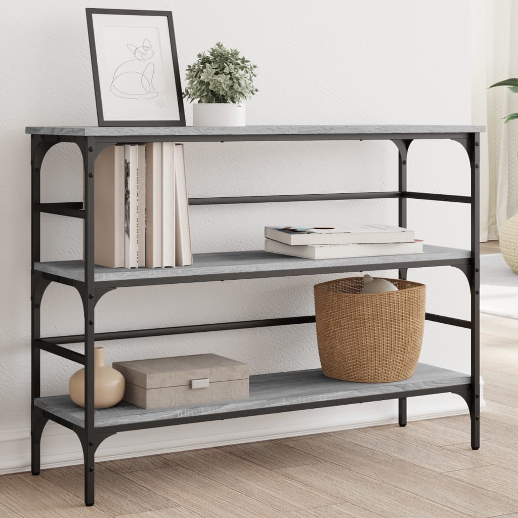 Table console sonoma gris 100x32x75 cm bois d'ingénierie - XIOS