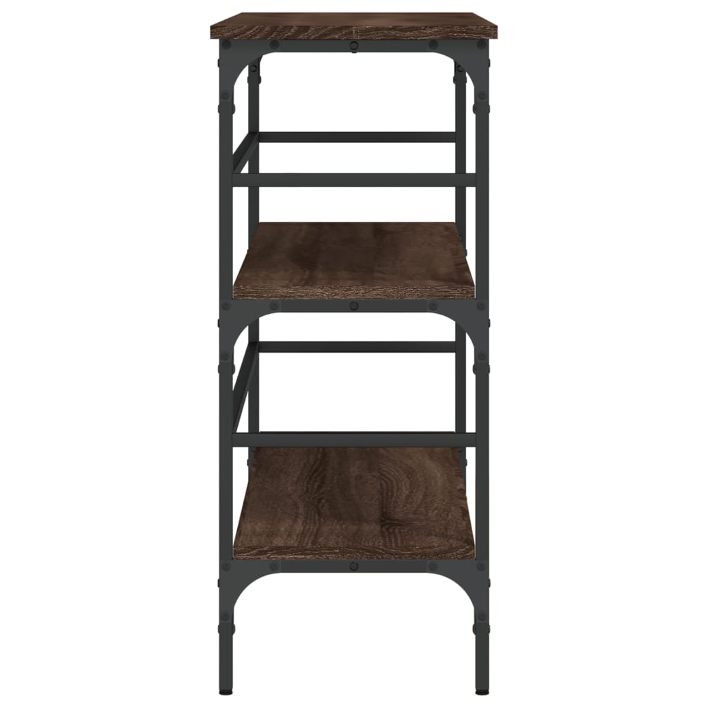 Table console chêne marron 100x32x75 cm bois d'ingénierie - XIOS