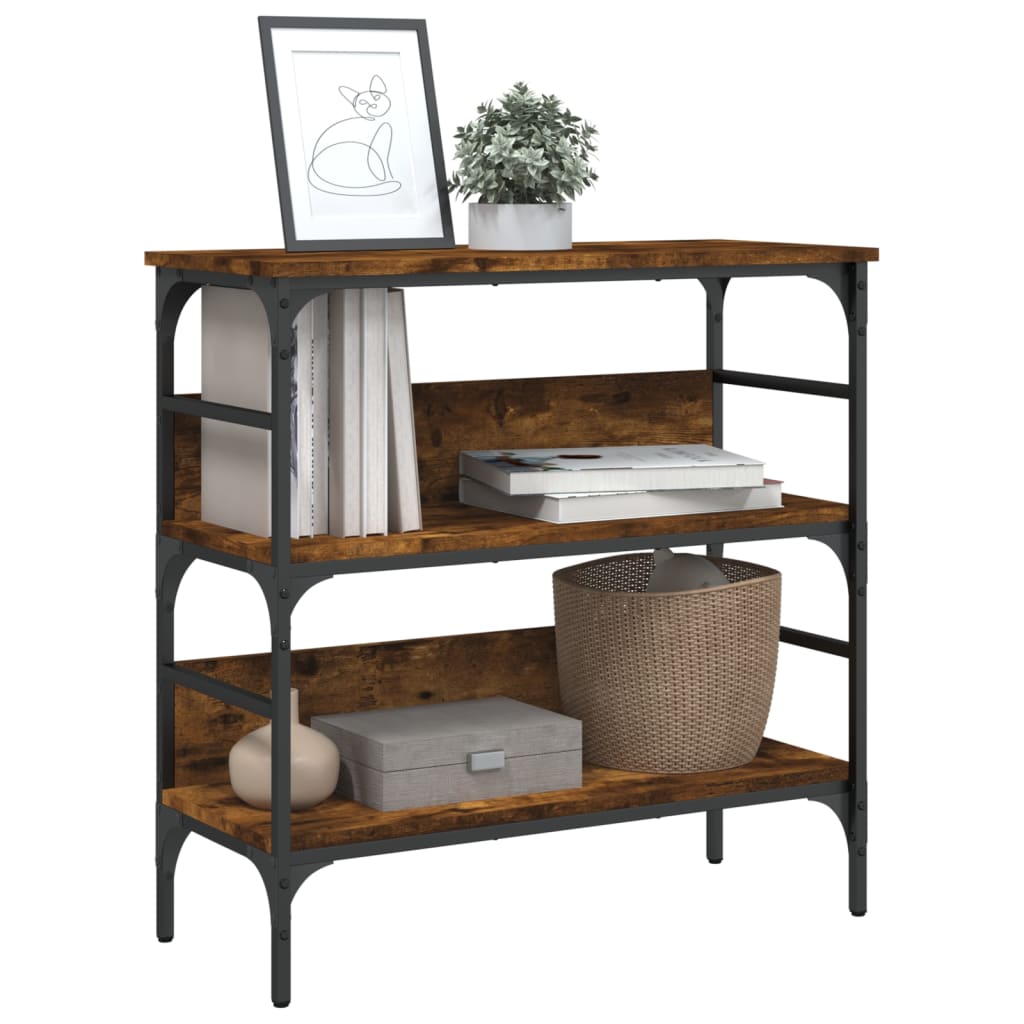 Table console chêne fumé 75x32x75 cm bois d'ingénierie - XIOS