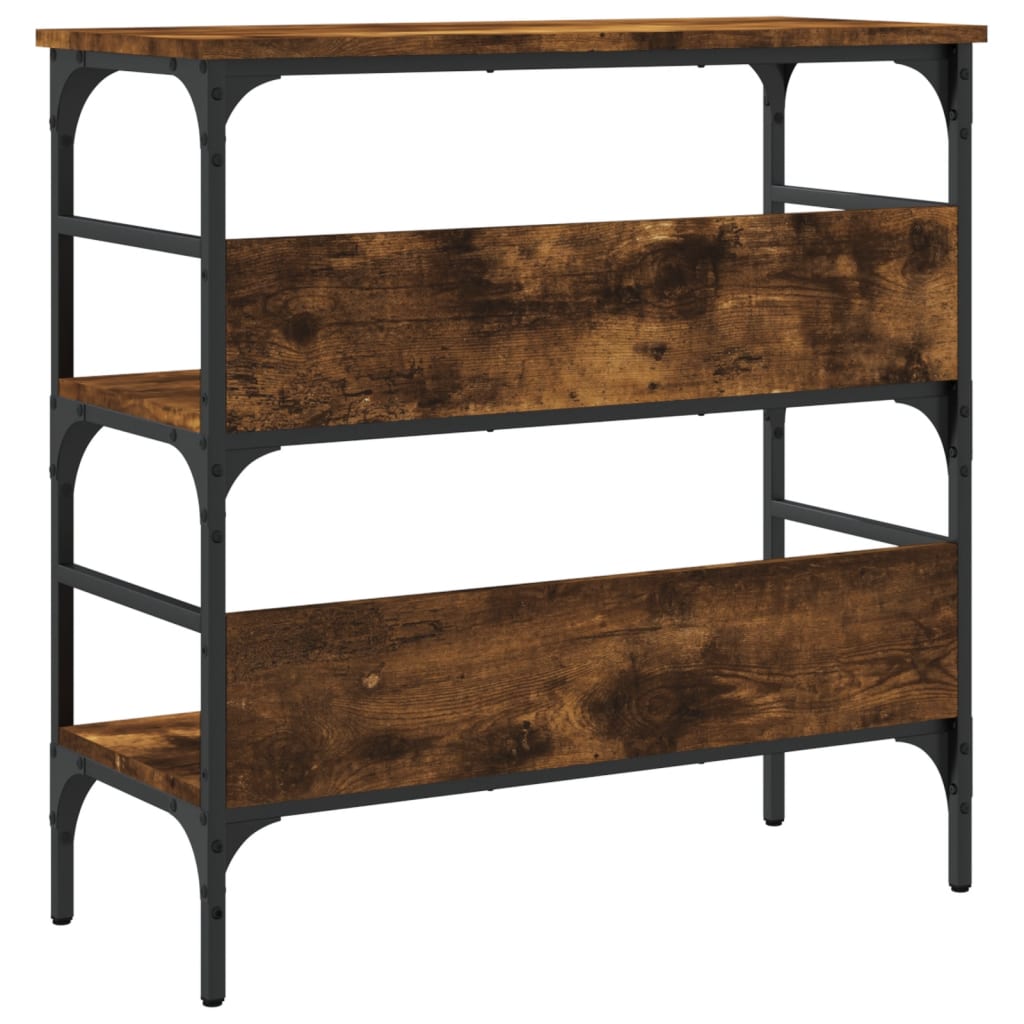 Table console chêne fumé 75x32x75 cm bois d'ingénierie - XIOS