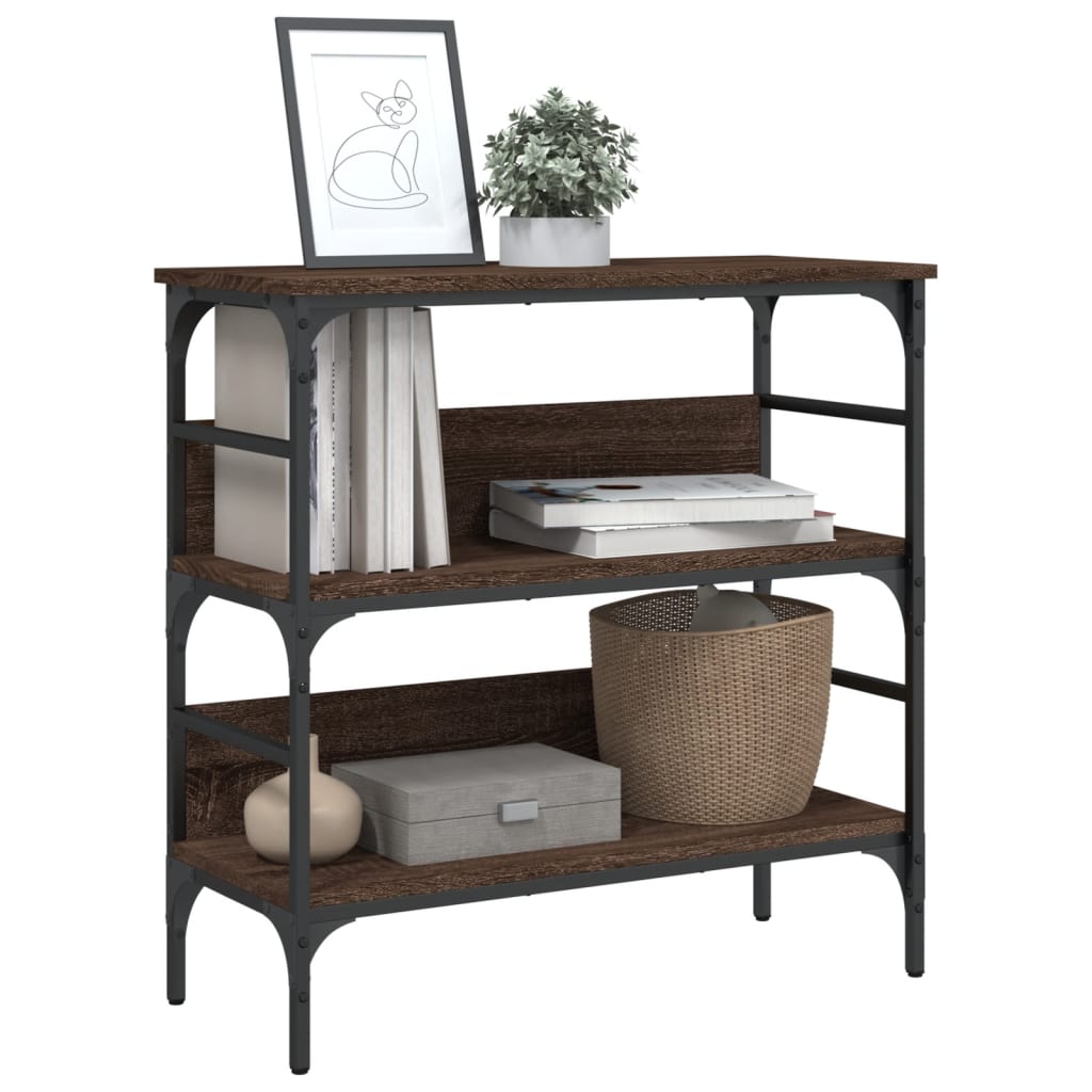 Table console chêne marron 75x32x75 cm bois d'ingénierie - XIOS