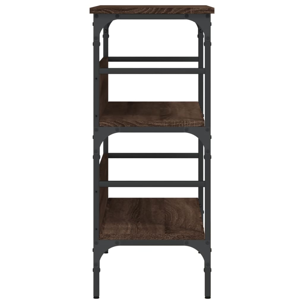 Table console chêne marron 75x32x75 cm bois d'ingénierie - XIOS