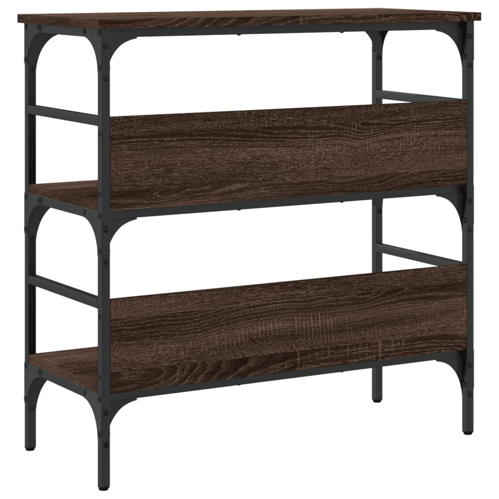 Table console chêne marron 75x32x75 cm bois d'ingénierie - XIOS