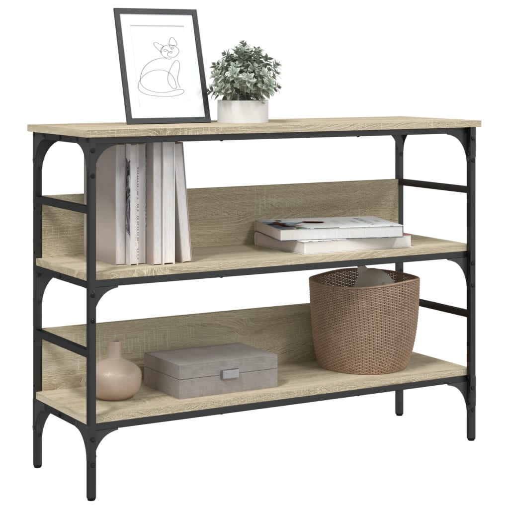 Table console chêne sonoma 100x32x75 cm bois d'ingénierie - XIOS