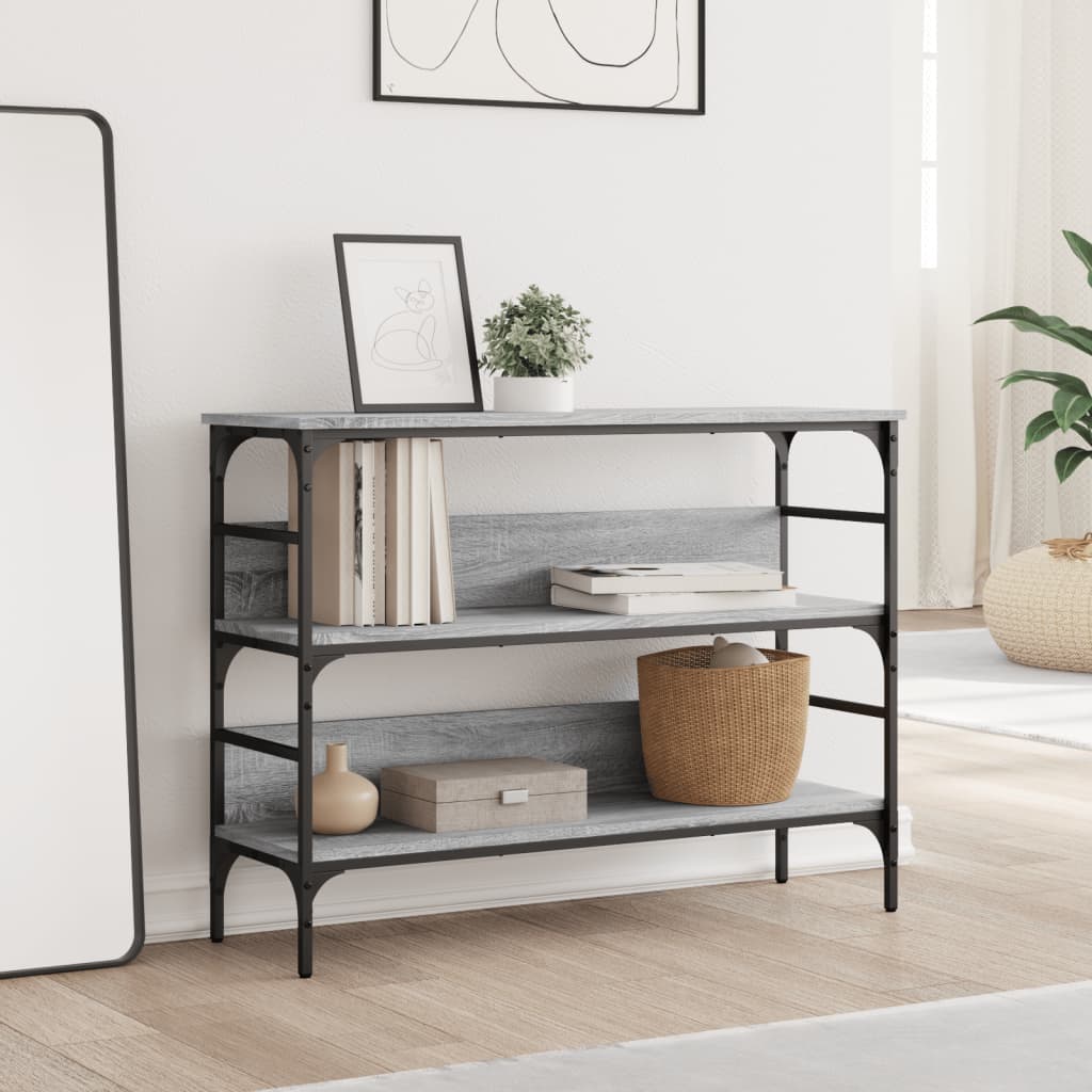 Table console sonoma gris 100x32x75 cm bois d'ingénierie - XIOS