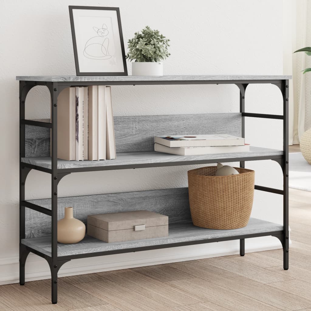 Table console sonoma gris 100x32x75 cm bois d'ingénierie - XIOS