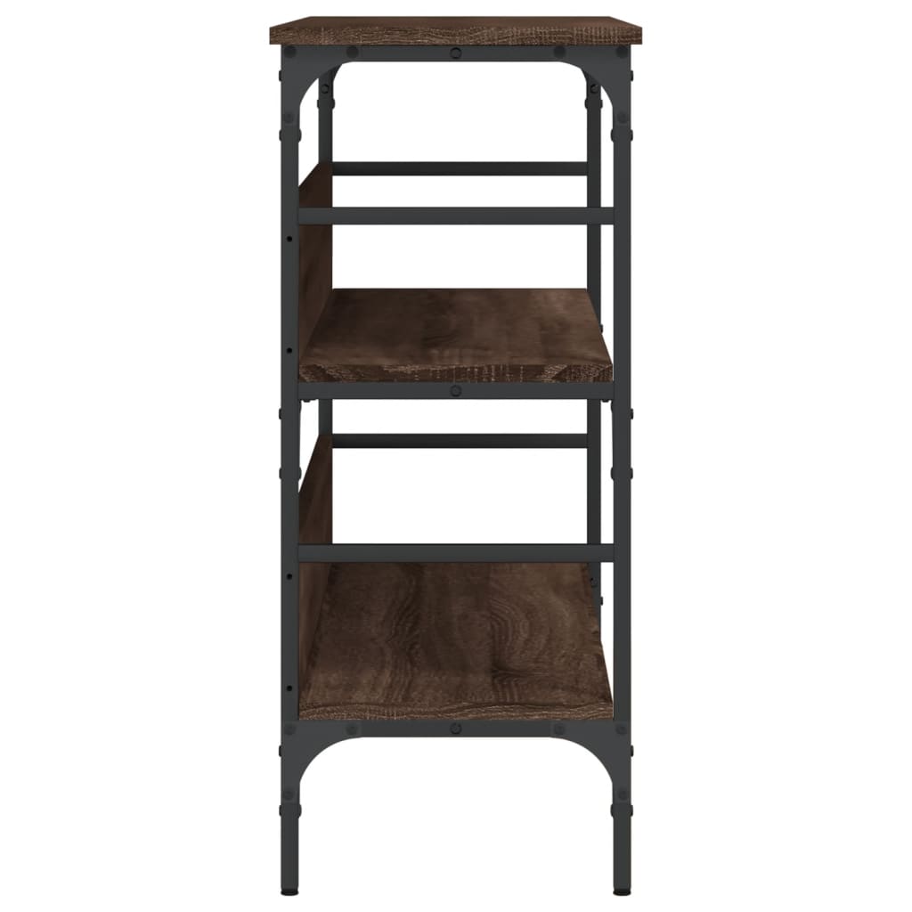 Table console chêne marron 100x32x75 cm bois d'ingénierie - XIOS