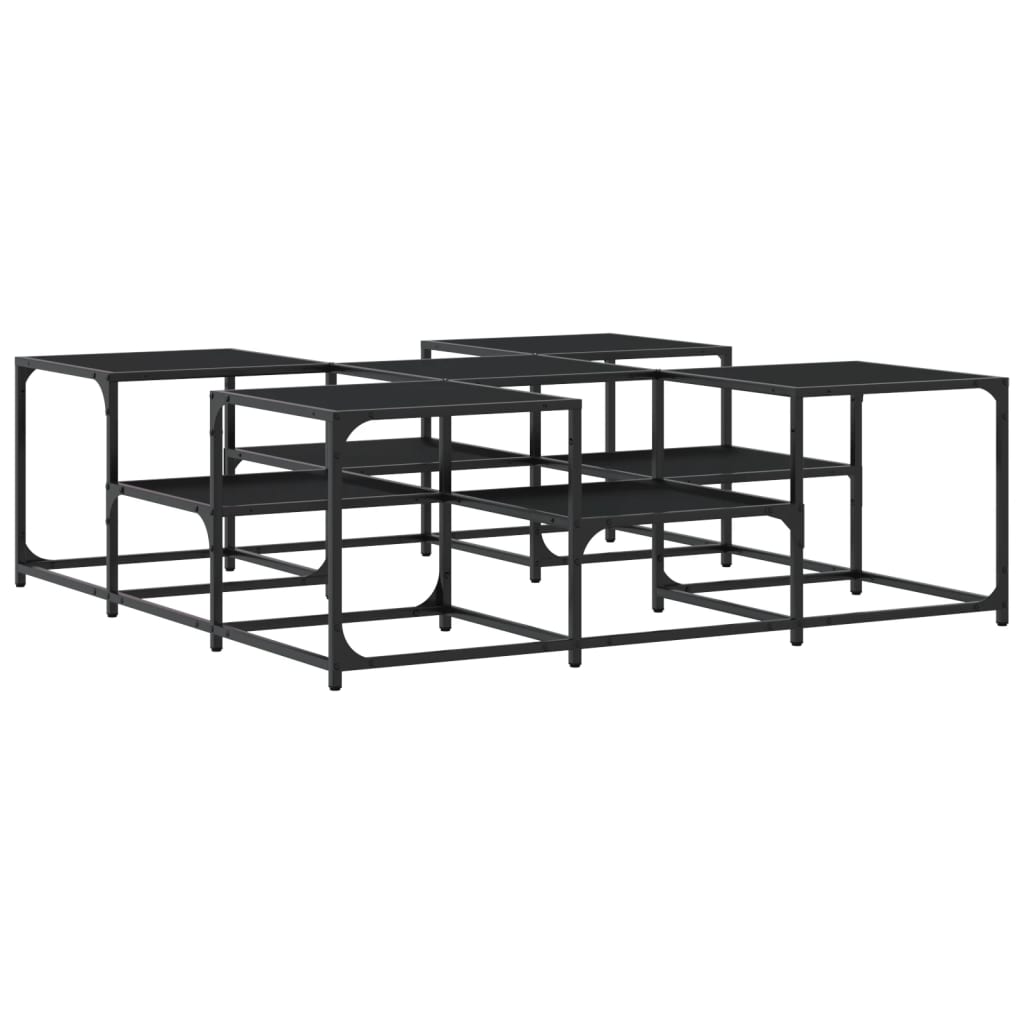 Table basse noir 121x121x40cm Bois d'ingénierie - XIOS