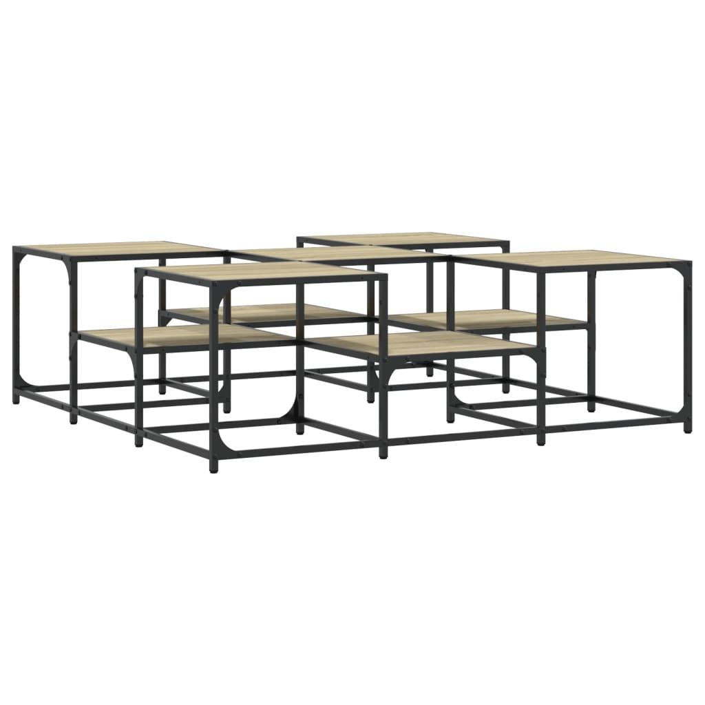 Table basse chêne sonoma 121x121x40 cm bois d'ingénierie - XIOS