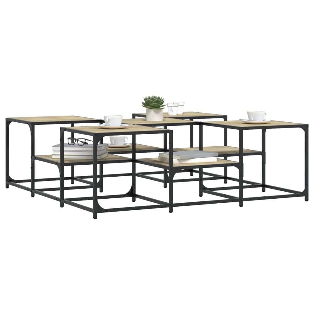 Table basse chêne sonoma 121x121x40 cm bois d'ingénierie - XIOS