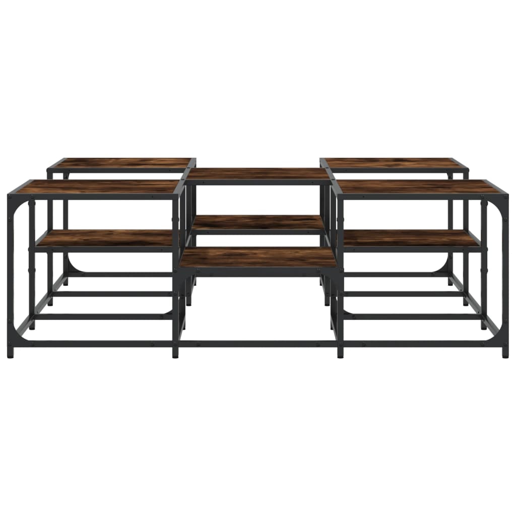 Table basse chêne fumé 121x121x40 cm bois d'ingénierie - XIOS