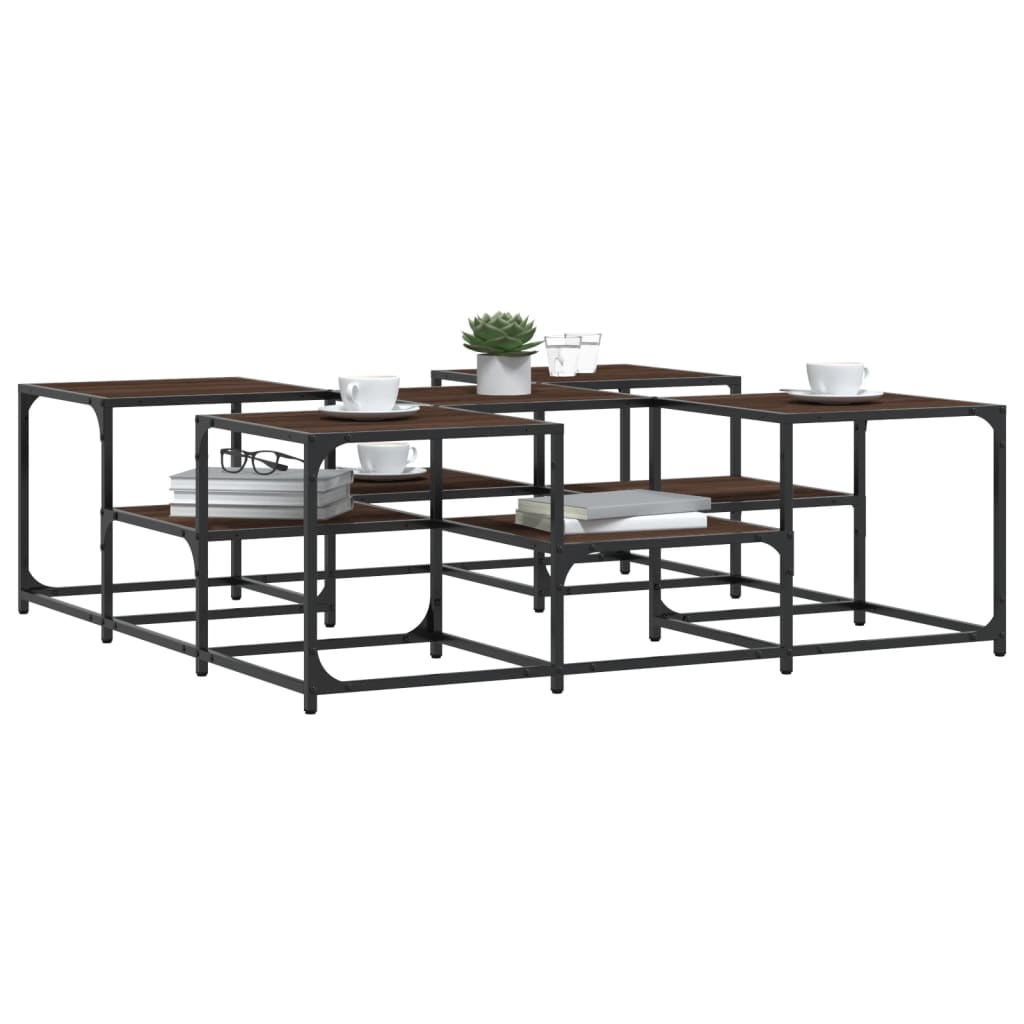 Table basse chêne marron 121x121x40 cm bois d'ingénierie - XIOS