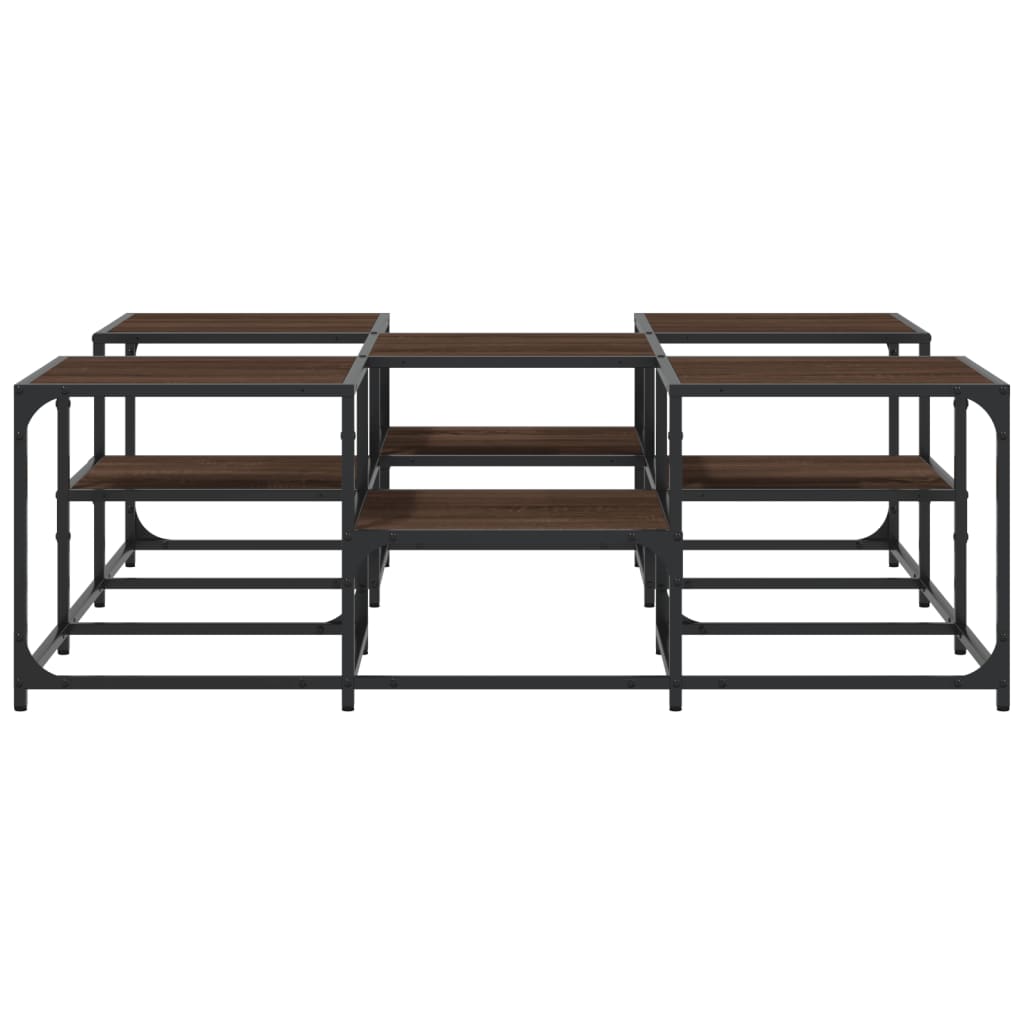 Table basse chêne marron 121x121x40 cm bois d'ingénierie - XIOS