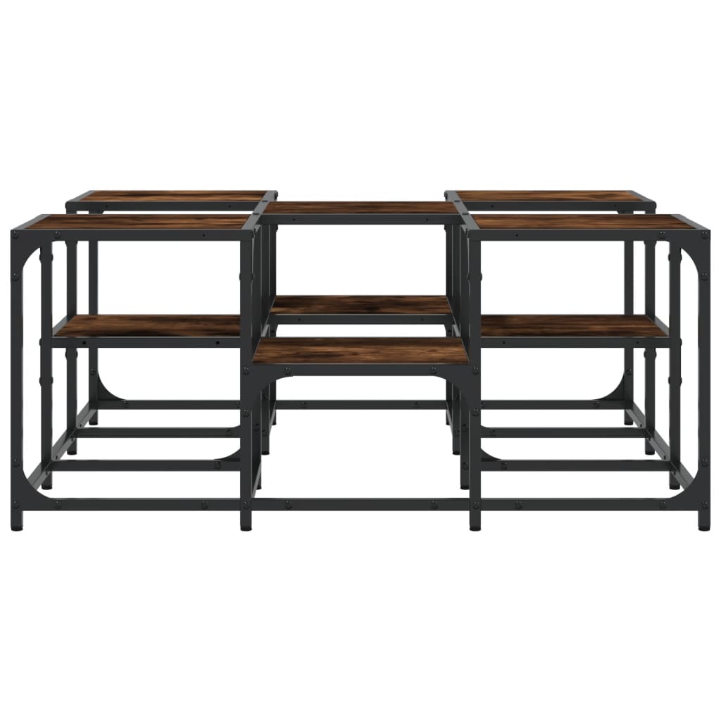 Table basse chêne fumé 91x91x40 cm bois d'ingénierie - XIOS