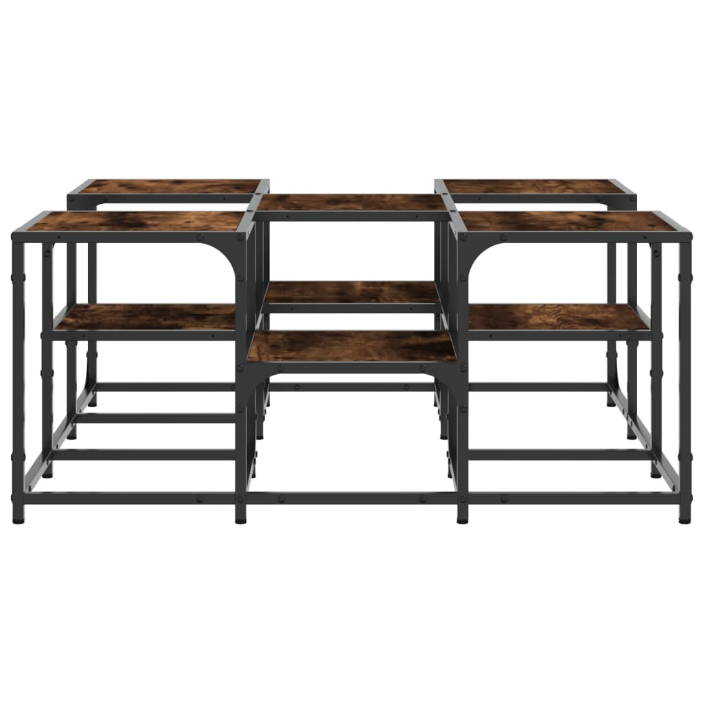 Table basse chêne fumé 91x91x40 cm bois d'ingénierie - XIOS