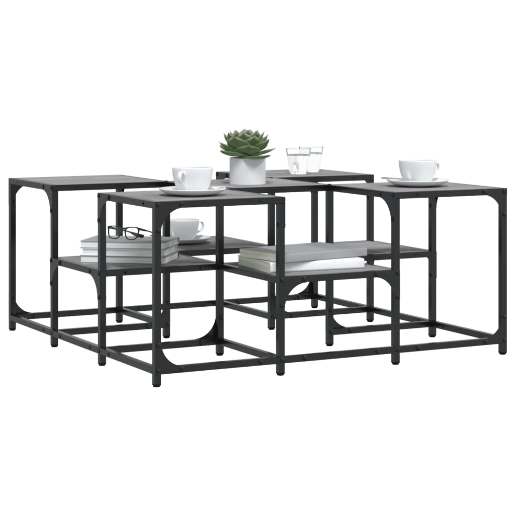 Table basse sonoma gris 91x91x40 cm bois d'ingénierie - XIOS