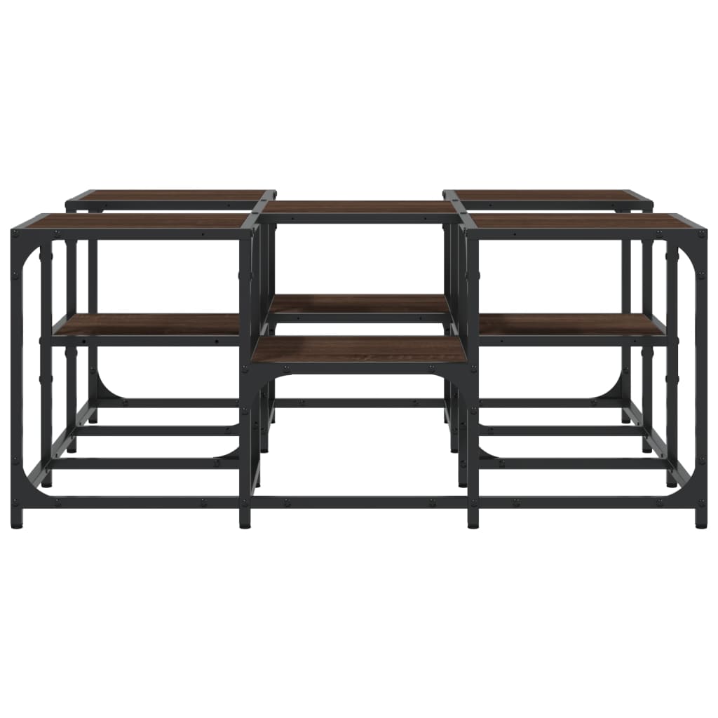 Table basse chêne marron 91x91x40 cm bois d'ingénierie - XIOS