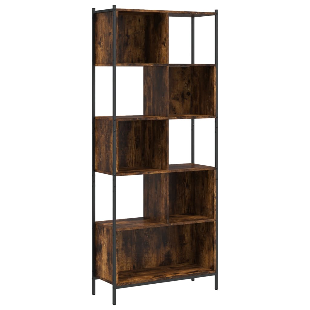 Bibliothèque chêne fumé 72x28x172 cm bois d'ingénierie - XIOS