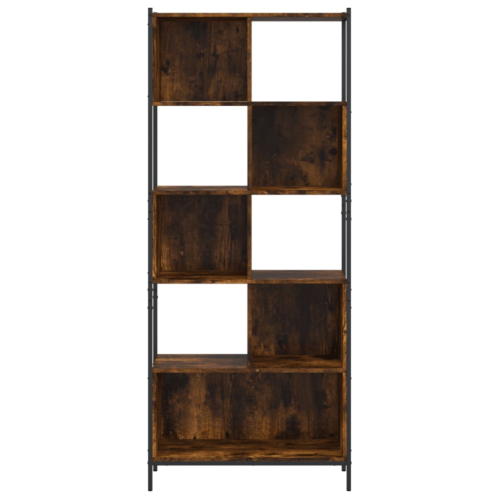 Bibliothèque chêne fumé 72x28x172 cm bois d'ingénierie - XIOS