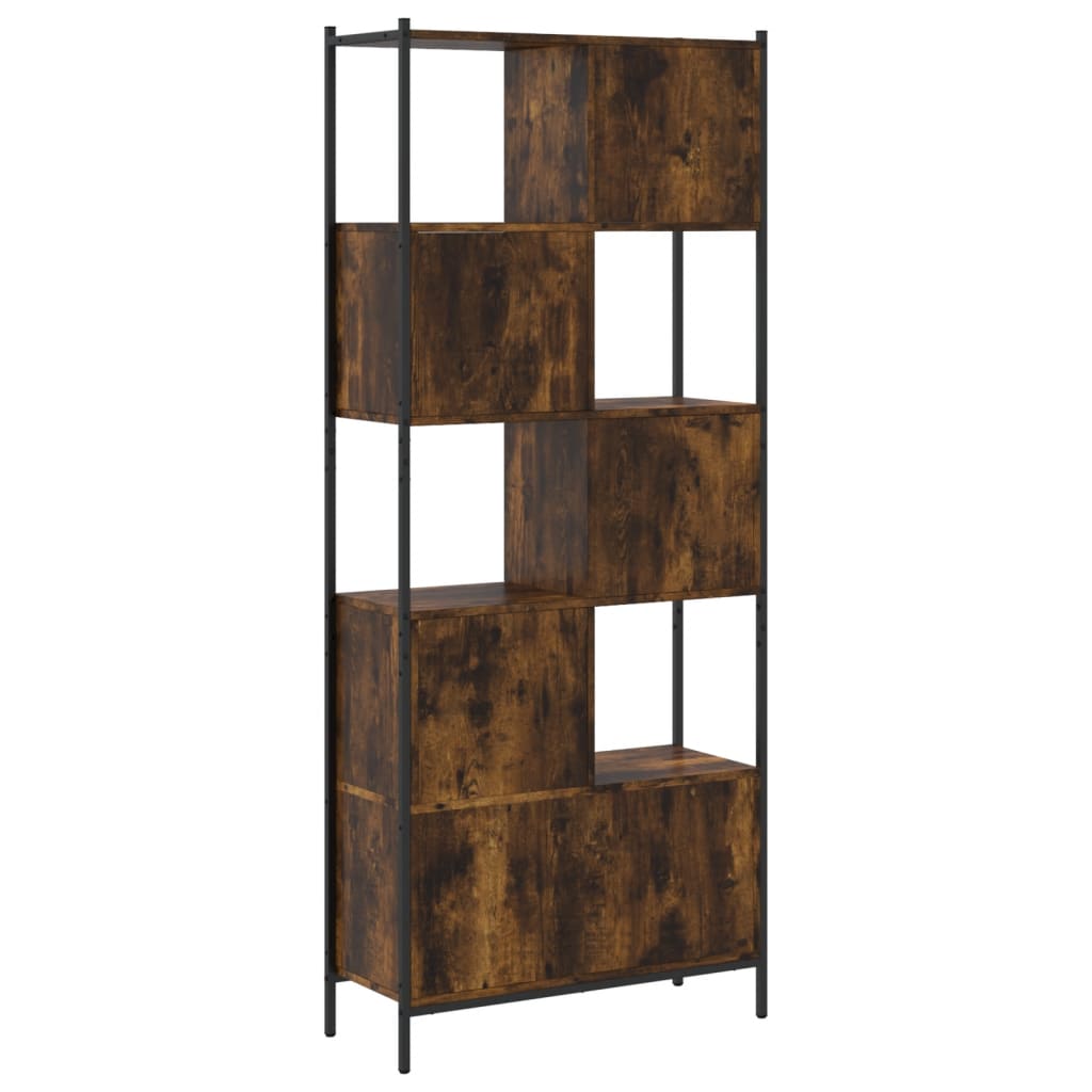 Bibliothèque chêne fumé 72x28x172 cm bois d'ingénierie - XIOS