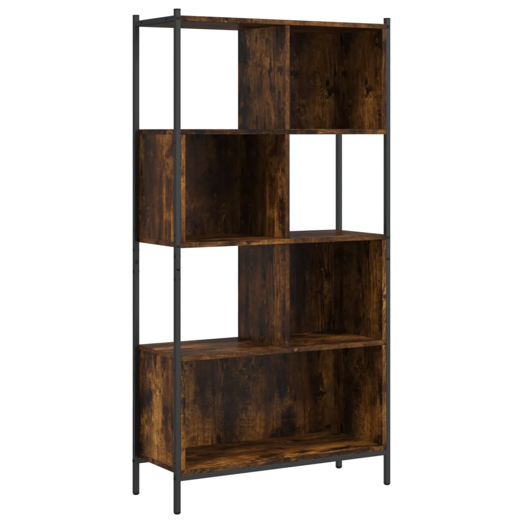 Bibliothèque chêne fumé 72x28x172 cm bois d'ingénierie - XIOS