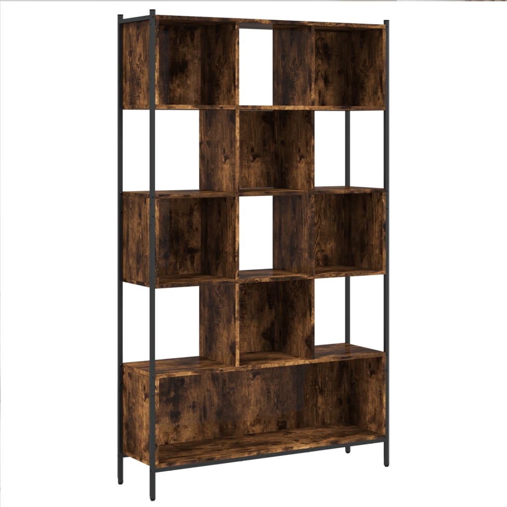 Bibliothèque chêne fumé 102x28x172 cm bois d'ingénierie