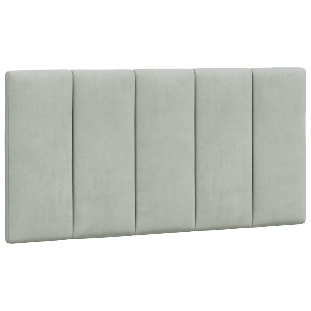 Coussin de tête de lit gris clair 100 cm velours - XIOS