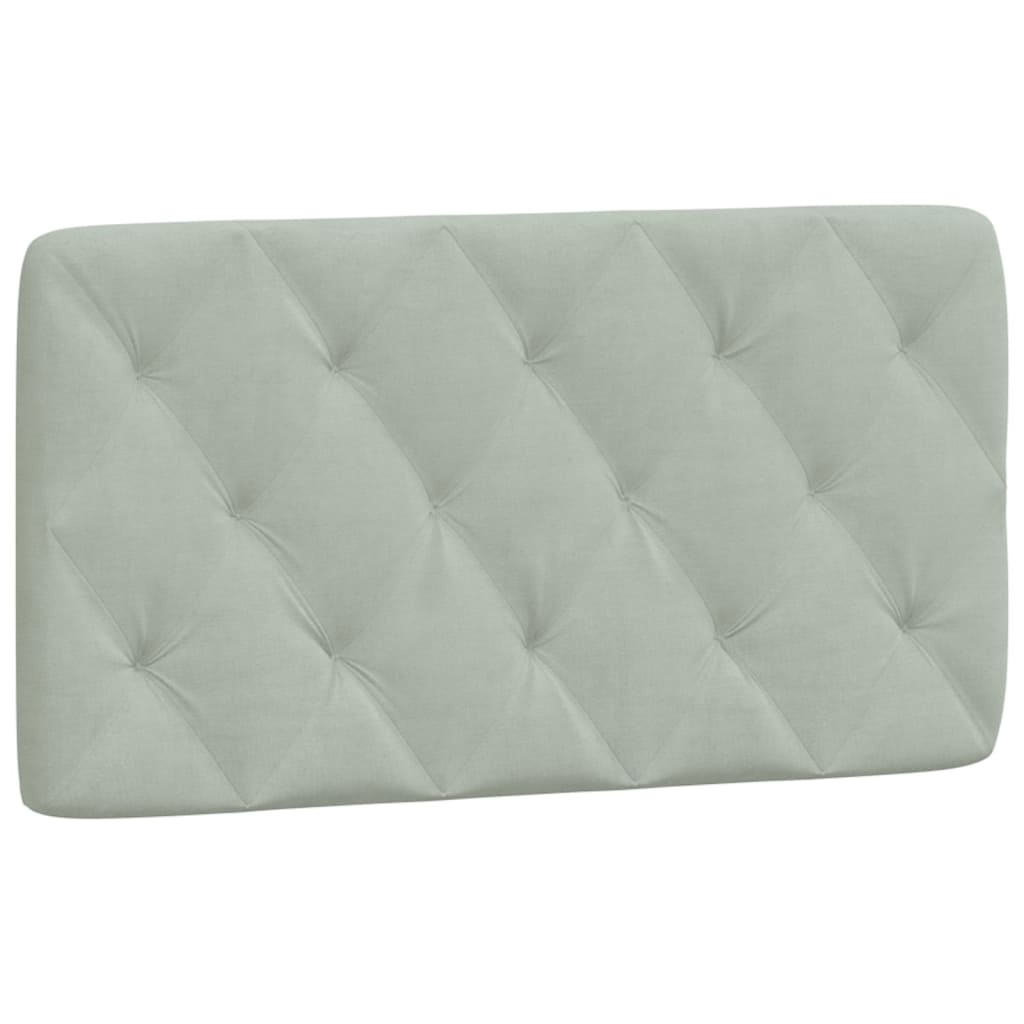Coussin de tête de lit gris clair 100 cm velours - XIOS