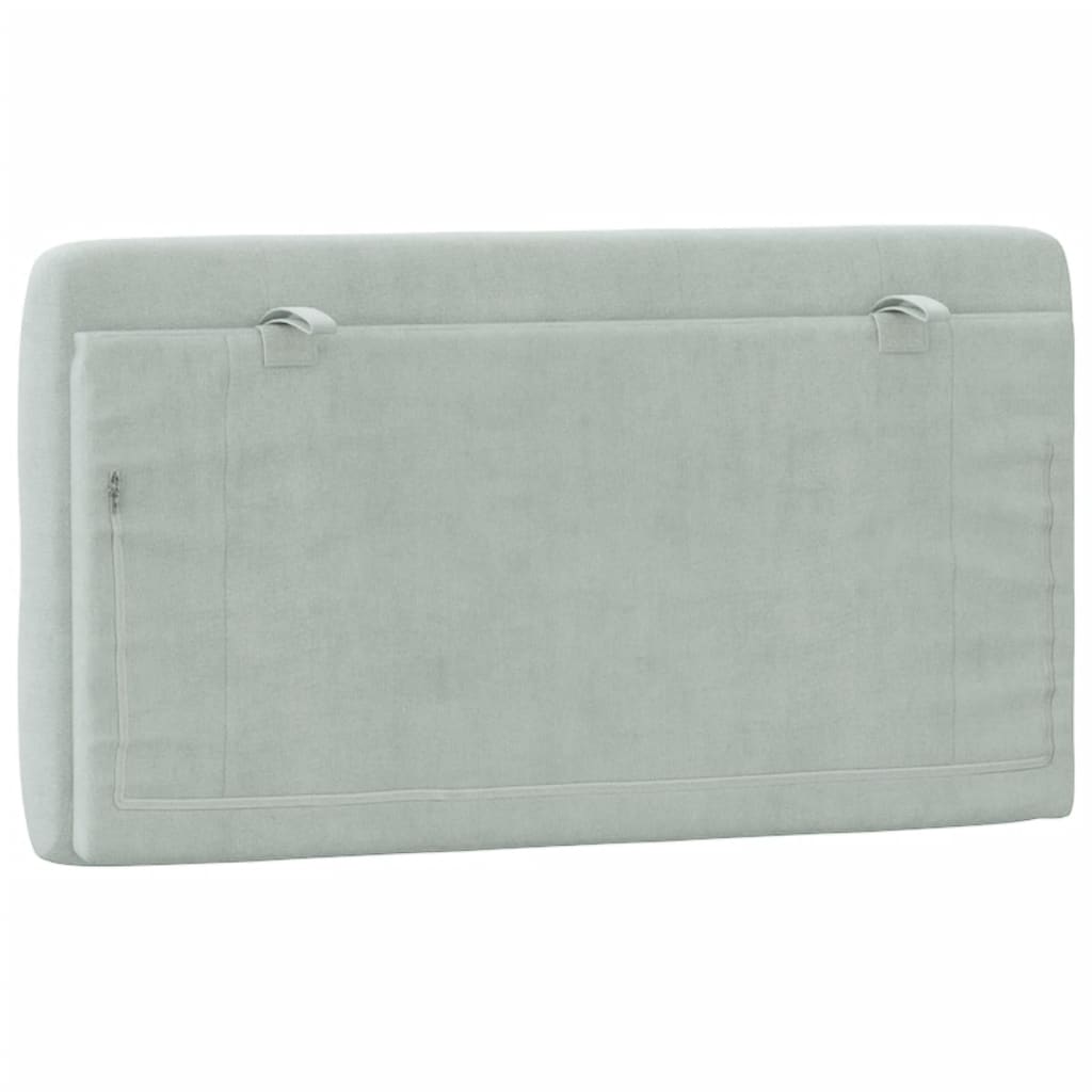 Coussin de tête de lit gris clair 100 cm velours - XIOS