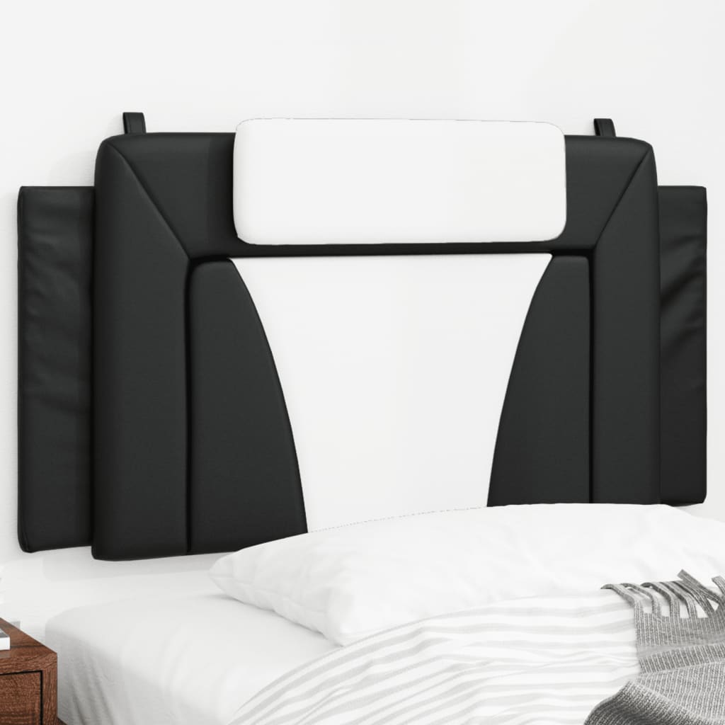 Coussin de tête de lit noir et blanc 100 cm similicuir - XIOS