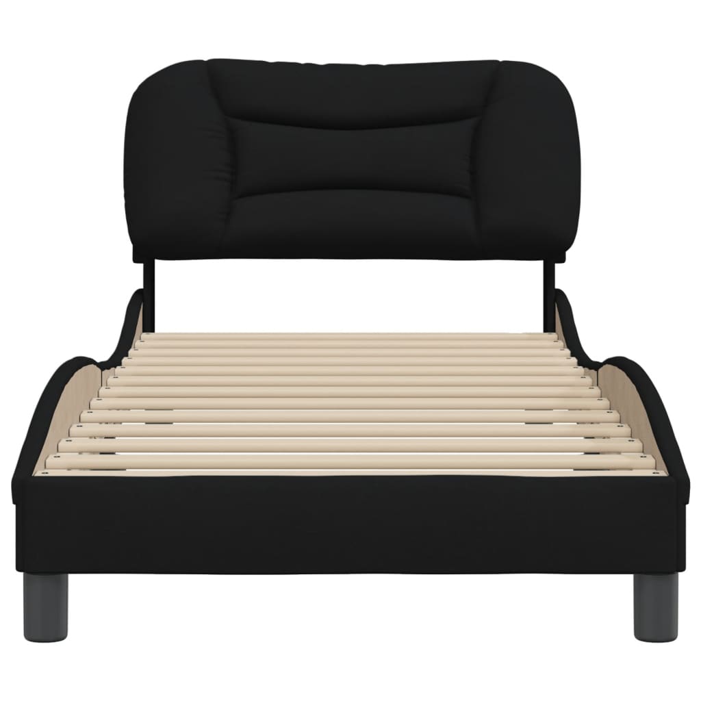 Cadre de lit sans matelas noir 80x200 cm tissu - XIOS
