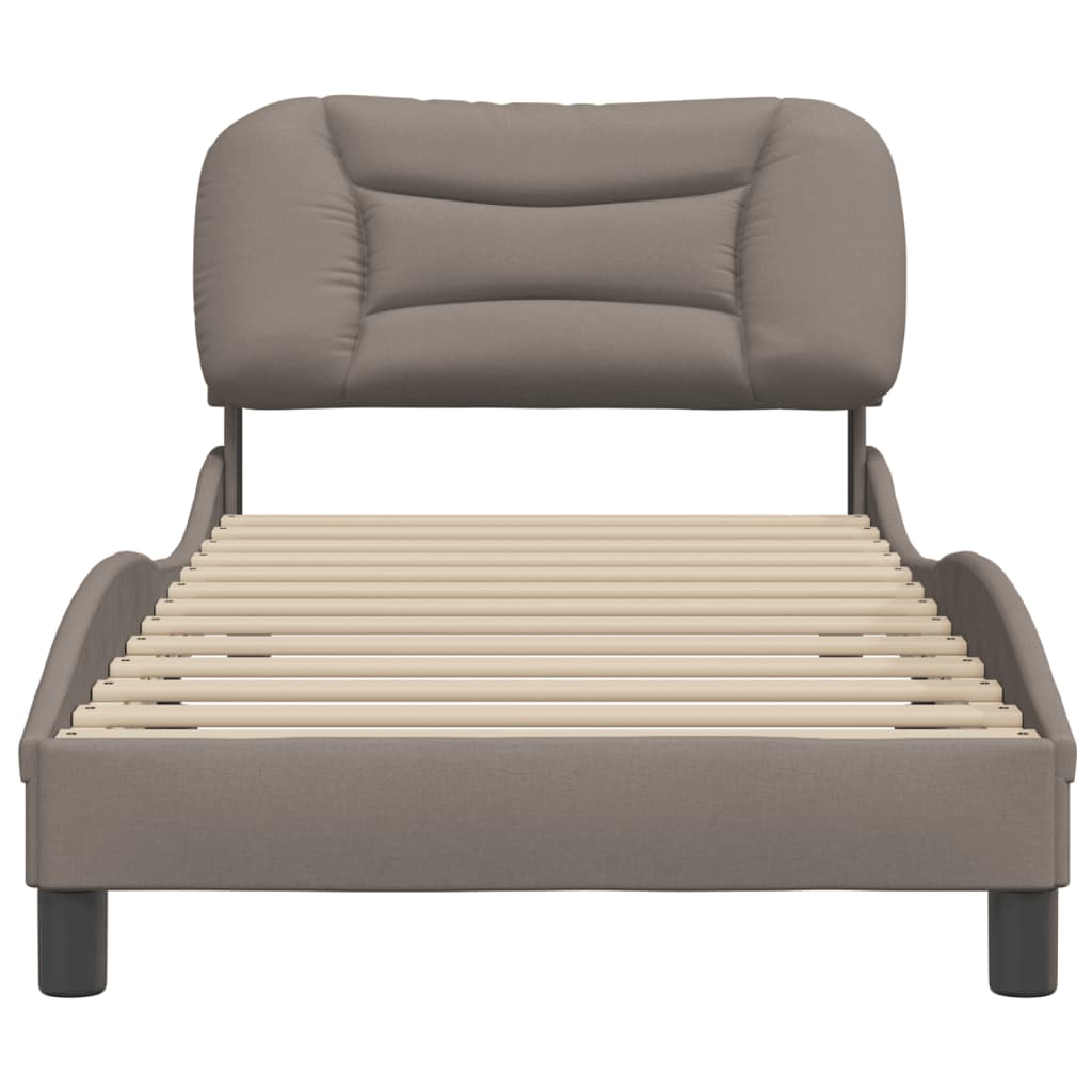 Cadre de lit sans matelas taupe 80x200 cm tissu - XIOS