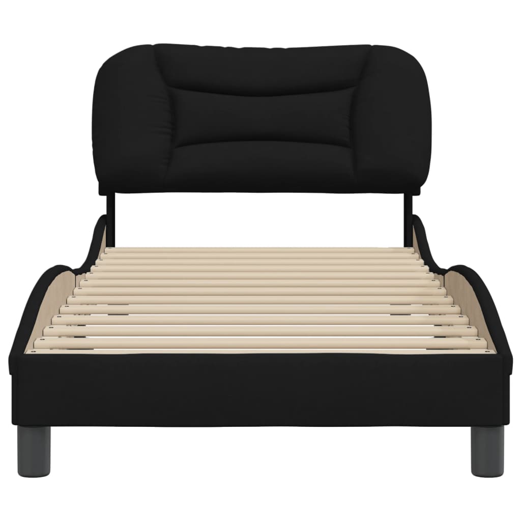 Cadre de lit sans matelas Hvar noir 90x190 cm tissu - XIOS