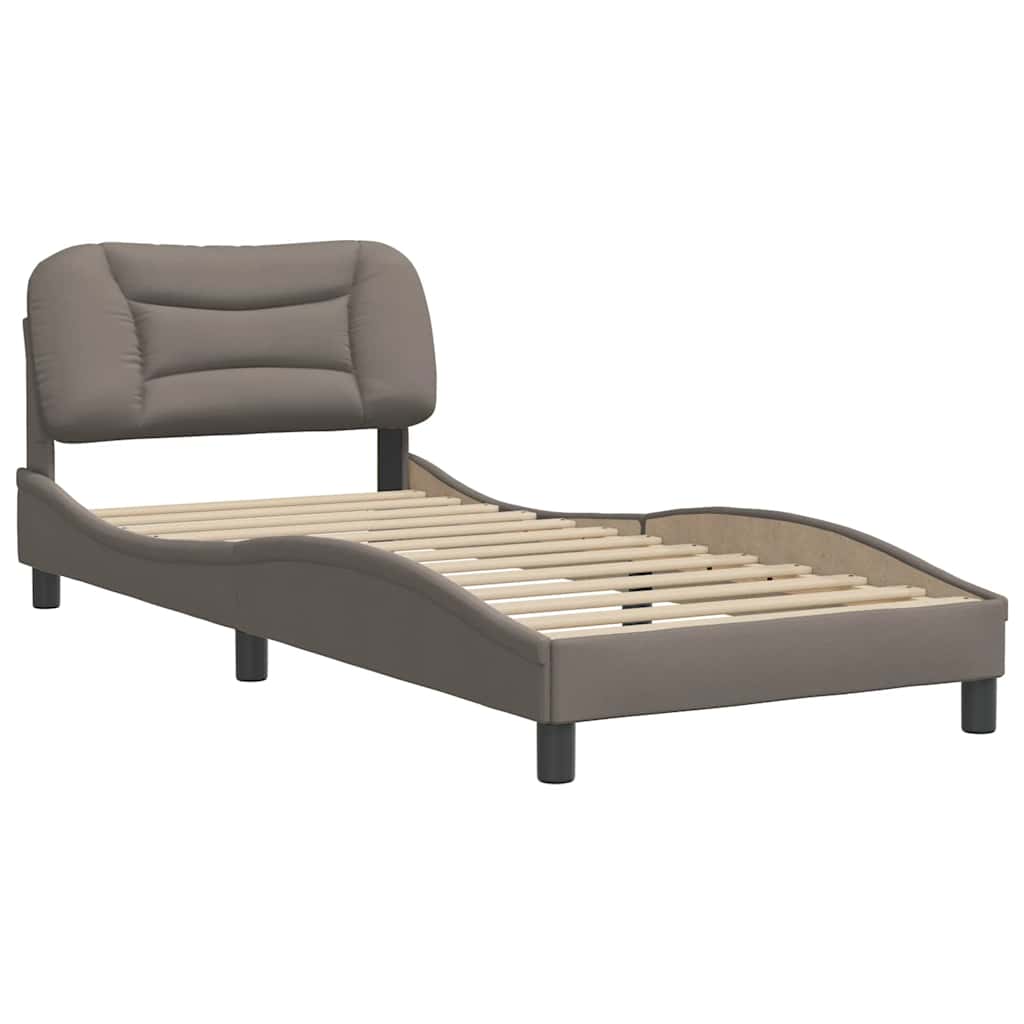 Cadre de lit sans matelas Hvar taupe 90x190 cm tissu - XIOS