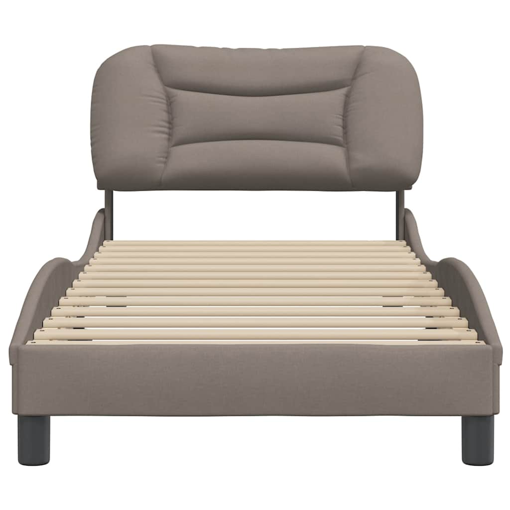 Cadre de lit sans matelas Hvar taupe 90x190 cm tissu - XIOS