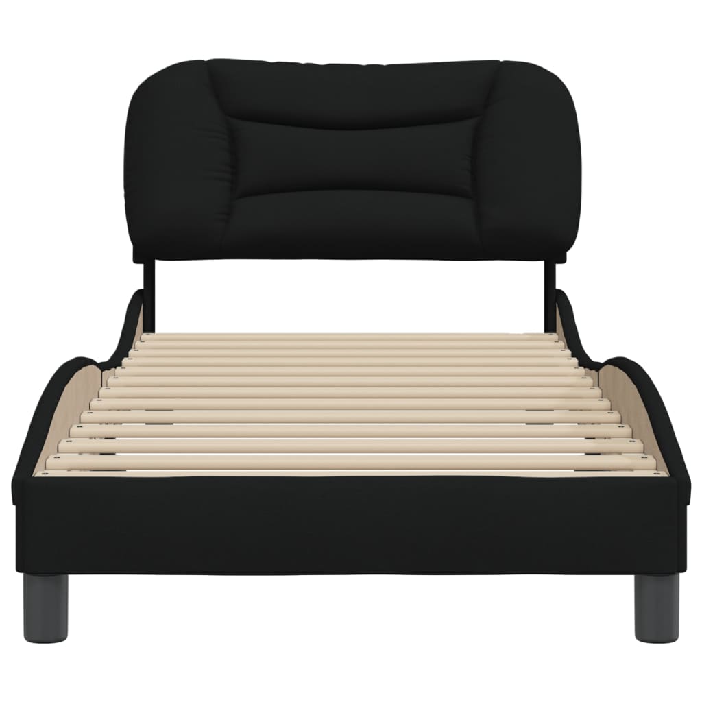 Cadre de lit sans matelas noir 90x200 cm tissu - XIOS