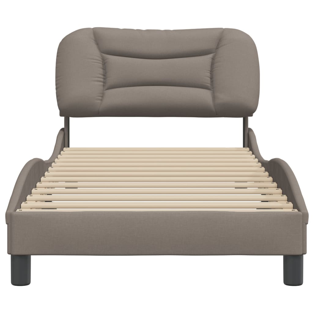 Cadre de lit sans matelas taupe 90x200 cm tissu - XIOS